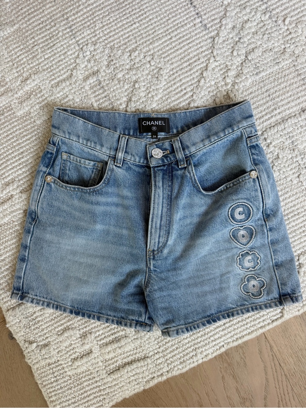 CHANEL Beach Coco Denim Shorts